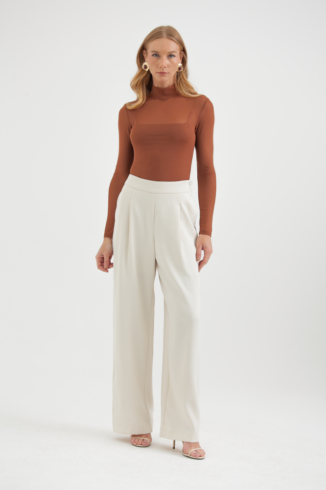 9038508 - Body De Tule Com Regata MARROM 9038508 - Body De Tule Com Regata MARROM
