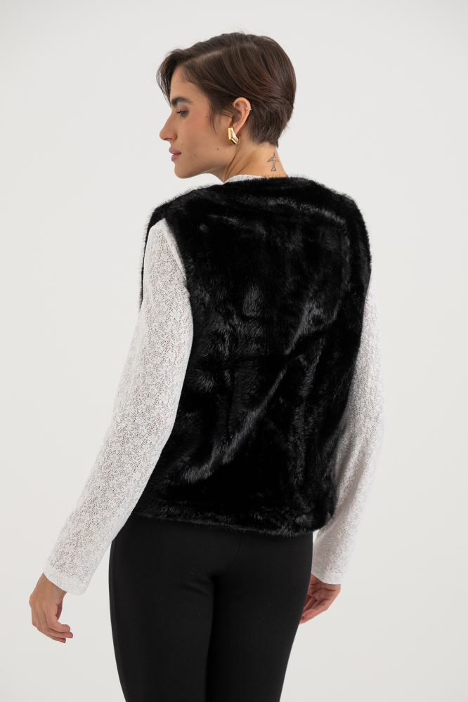9038517 - Colete Pelo Longo PRETO 9038517 - Colete Pelo Longo PRETO