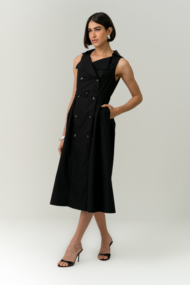 9038537 - Vestido Estilo Trench Coat PRETO 9038537 - Vestido Estilo Trench Coat PRETO
