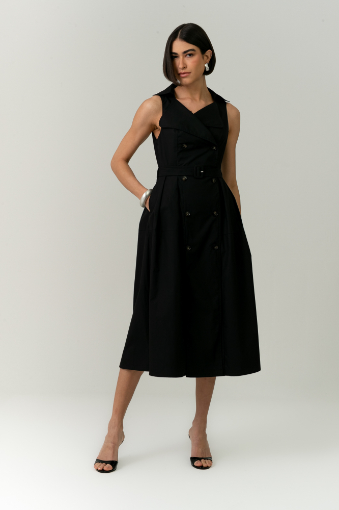9038537 - Vestido Estilo Trench Coat PRETO 9038537 - Vestido Estilo Trench Coat PRETO