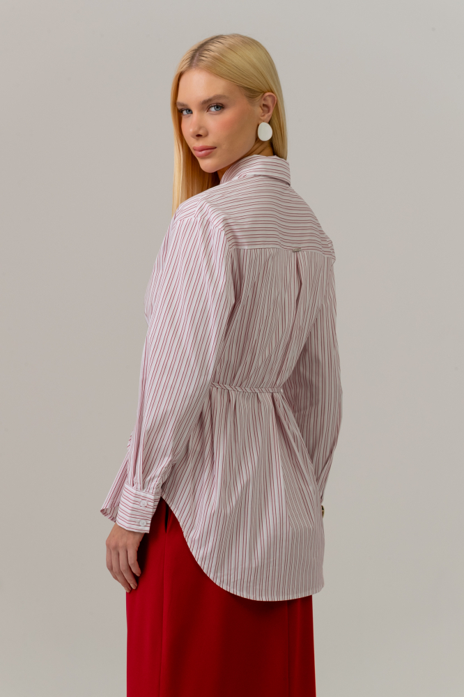 9038544 - Camisa Listrada Com Cordão VERMELHO
