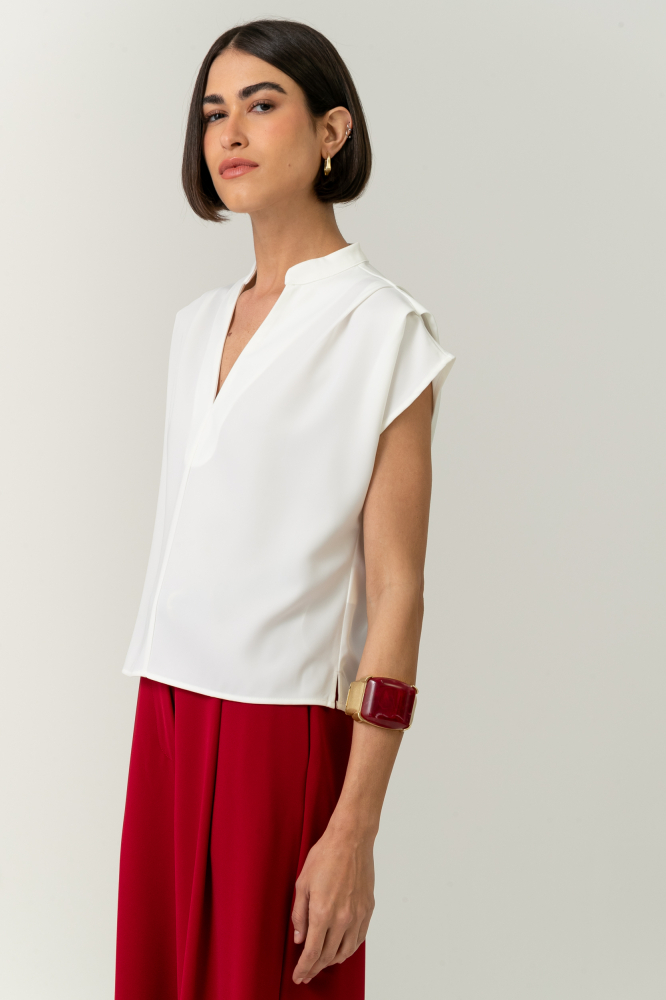 9038547 - Blusa Com Detalhe No Ombro OFF-WHITE 9038547 - Blusa Com Detalhe No Ombro OFF-WHITE