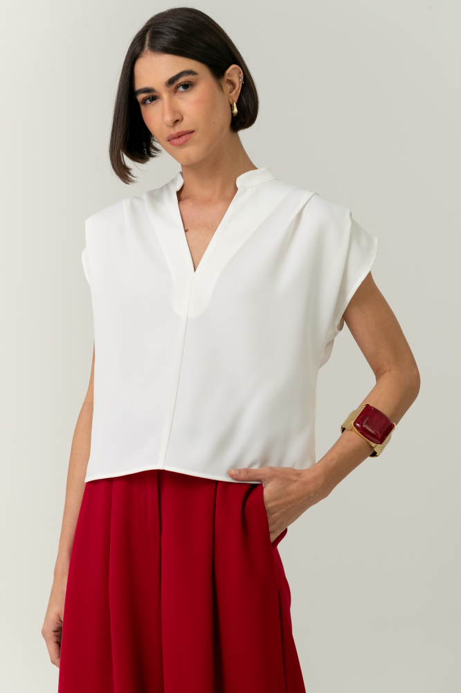 9038547 - Blusa Com Detalhe No Ombro OFF-WHITE 9038547 - Blusa Com Detalhe No Ombro OFF-WHITE