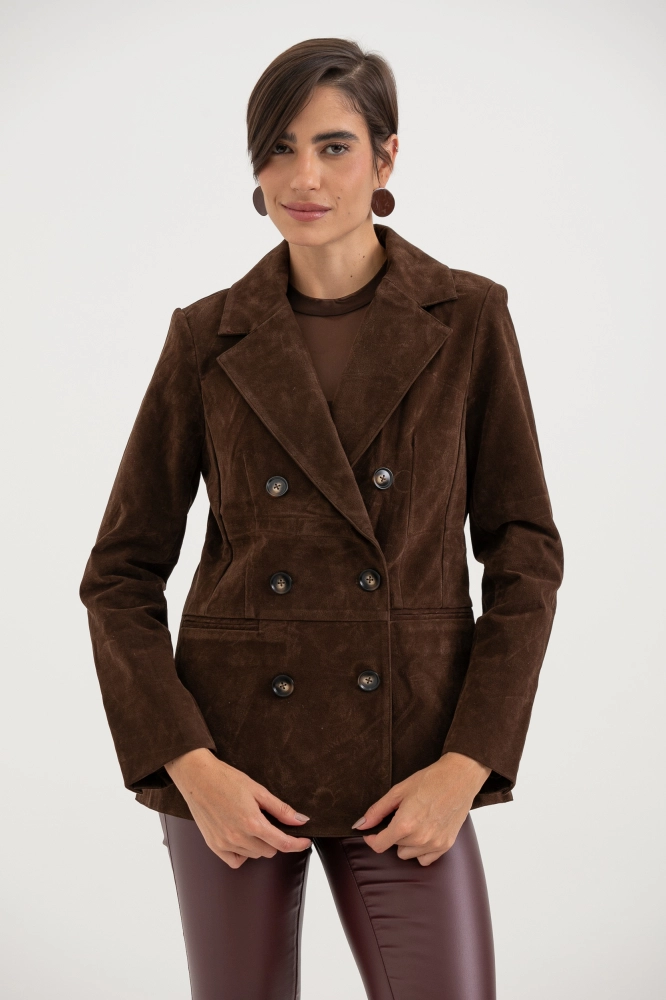 9038557 - Blazer Suede MARROM - Imagem 1