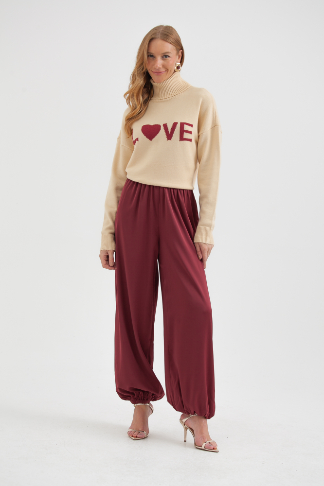 9038577 - Blusa Tricot Gola Alta Love AREIA 9038577 - Blusa Tricot Gola Alta Love AREIA