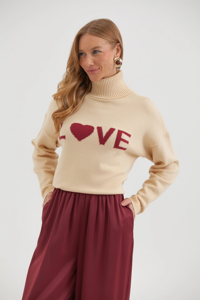 9038577 - Blusa Tricot Gola Alta Love AREIA 9038577 - Blusa Tricot Gola Alta Love AREIA - Imagem 2