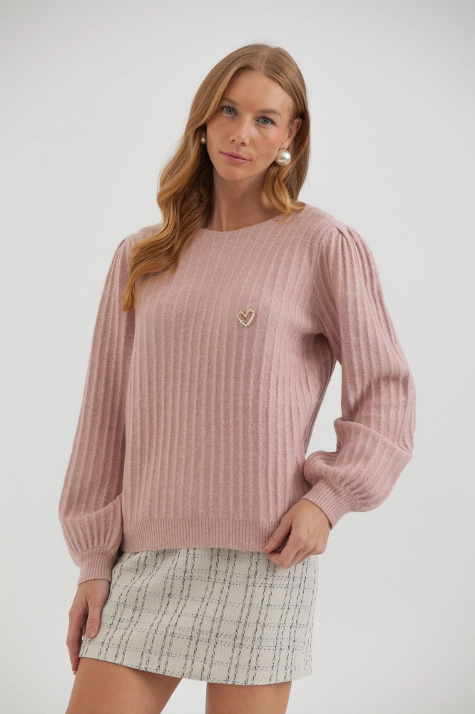 9038581 - Blusa Em Tricot Canelado Com Decote Canoa ROSÊ 9038581 - Blusa Em Tricot Canelado Com Decote Canoa ROSÊ - Imagem 2
