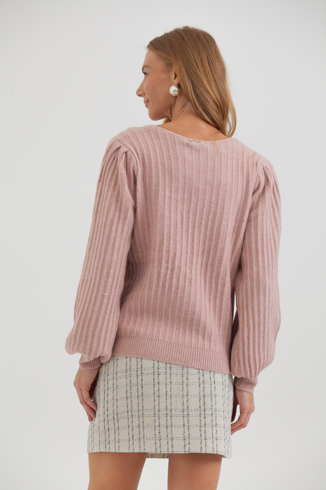9038581 - Blusa Em Tricot Canelado Com Decote Canoa ROSÊ 9038581 - Blusa Em Tricot Canelado Com Decote Canoa ROSÊ