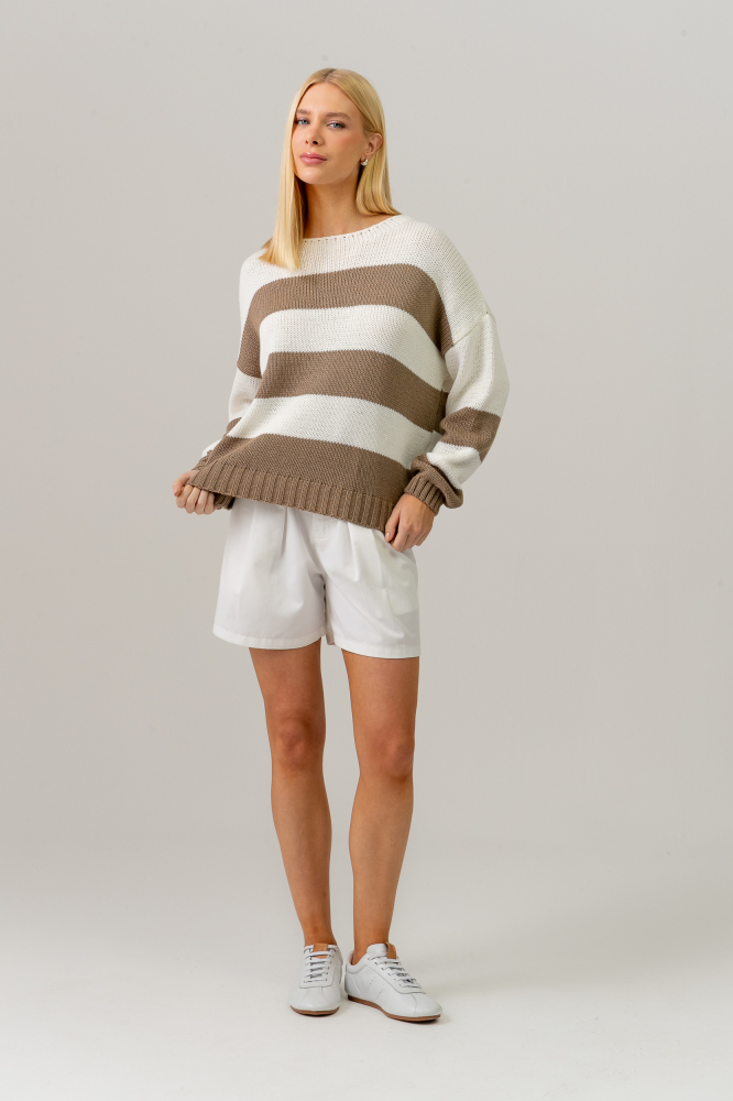 9038583 - Blusa Tricot Ampla Listrada CAQUI