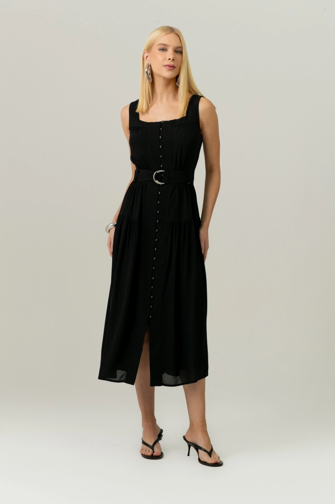 9038586 - Vestido Botões Ana PRETO 9038586 - Vestido Botões Ana PRETO - Imagem 1