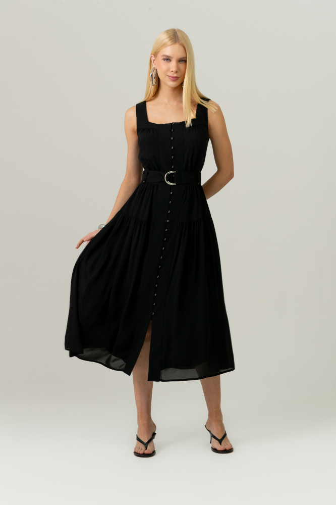 9038586 - Vestido Botões Ana PRETO