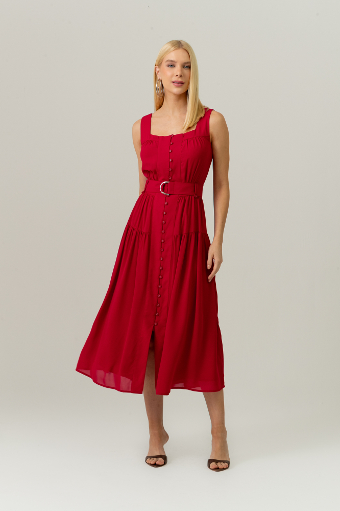 9038586 - Vestido Botões Ana VERMELHO 9038586 - Vestido Botões Ana VERMELHO