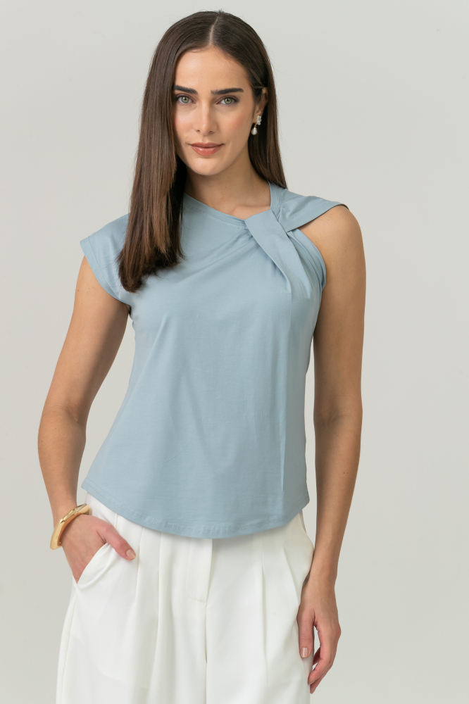 9038597 - Camiseta Com Detalhe Torcido AZUL 9038597 - Camiseta Com Detalhe Torcido AZUL