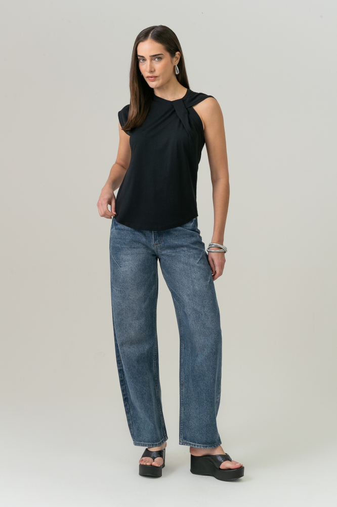 9038597 - Camiseta Com Detalhe Torcido PRETO 9038597 - Camiseta Com Detalhe Torcido PRETO