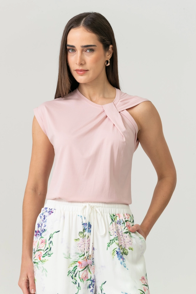9038597 - Camiseta Com Detalhe Torcido ROSA 9038597 - Camiseta Com Detalhe Torcido ROSA - Imagem 2