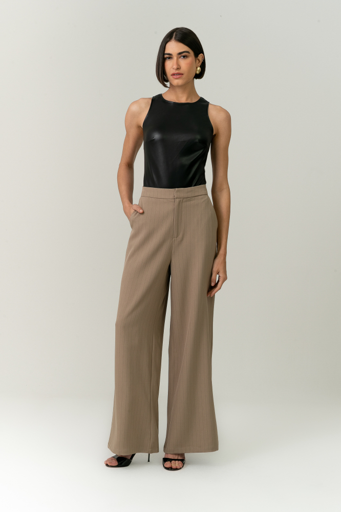 9038599 - Calça Risca De Giz Amelie CAQUI 9038599 - Calça Risca De Giz Amelie CAQUI