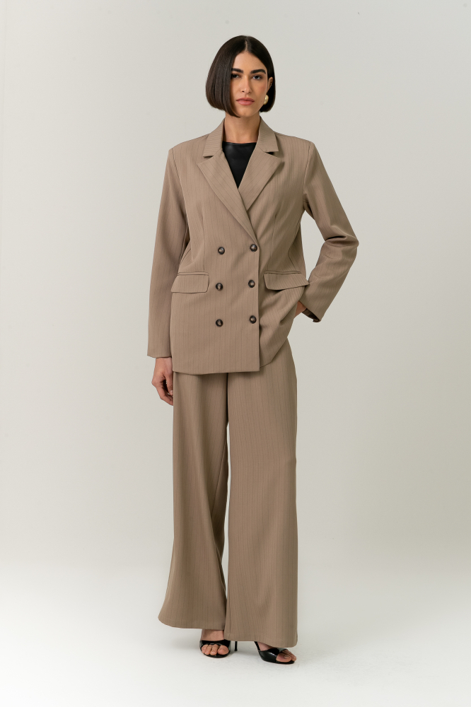 9038604 - Blazer Risca De Giz Amelie CAQUI 9038604 - Blazer Risca De Giz Amelie CAQUI