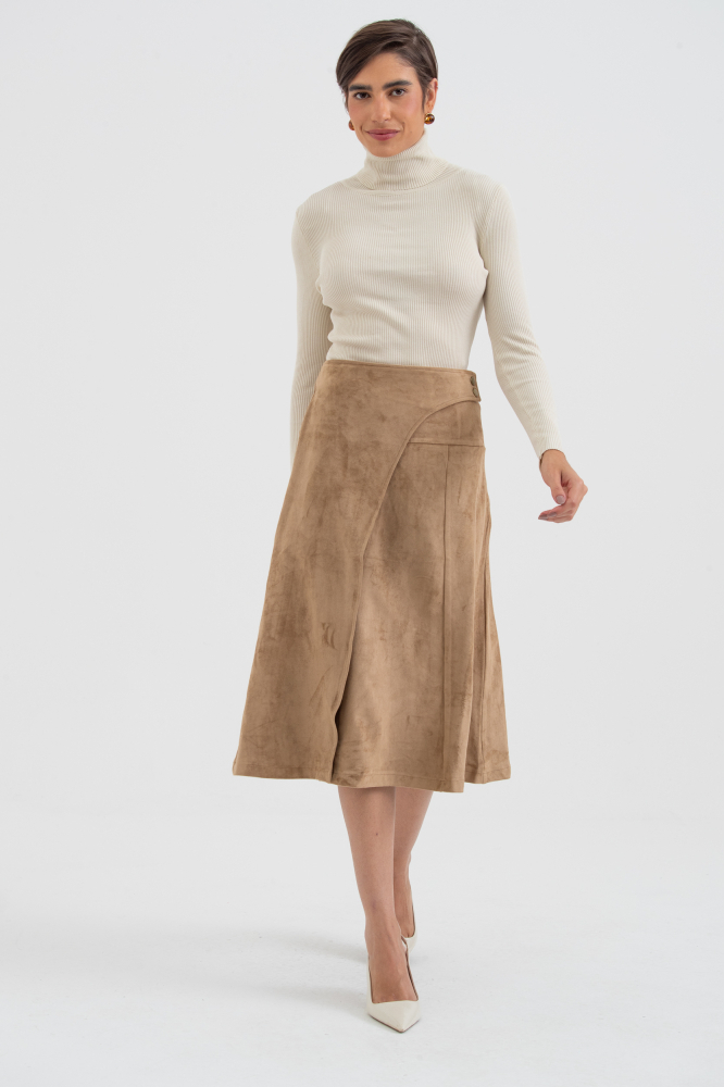 9038614 - Saia Midi Suede BEGE 9038614 - Saia Midi Suede BEGE