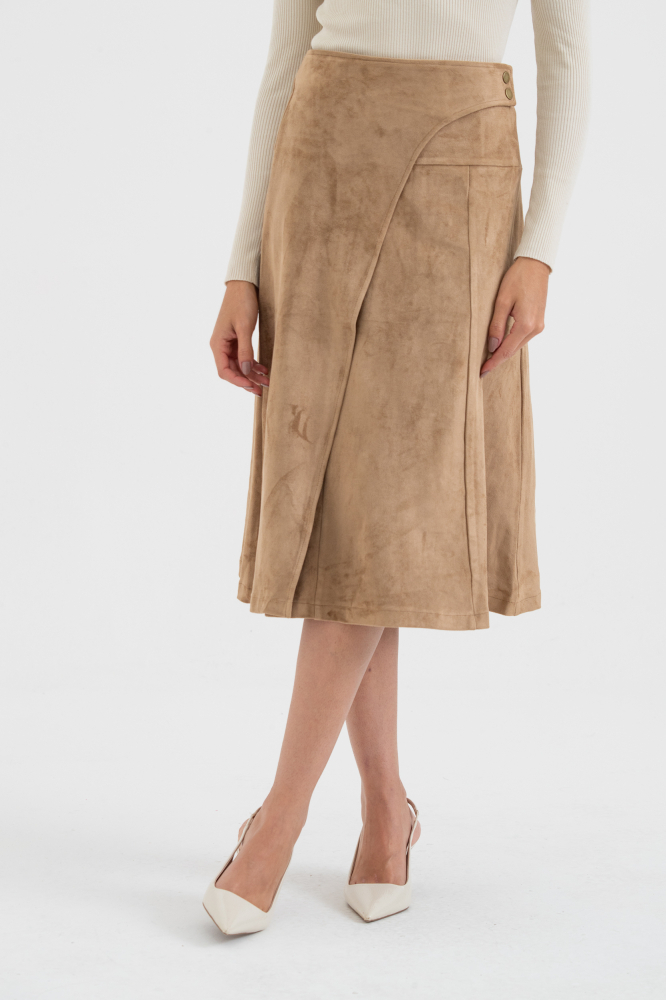 9038614 - Saia Midi Suede BEGE 9038614 - Saia Midi Suede BEGE