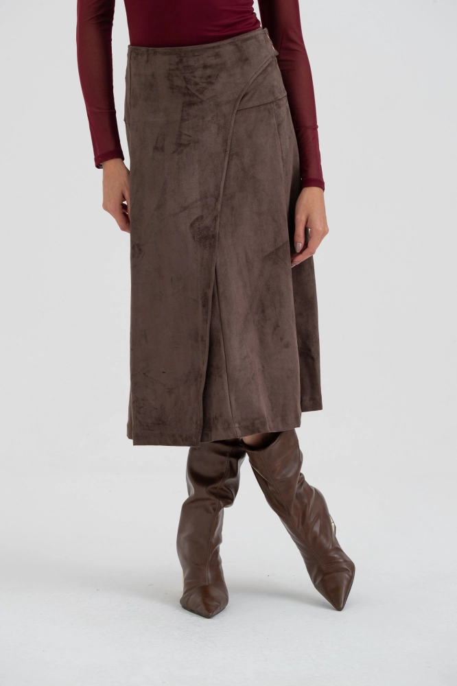 9038614 - Saia Midi Suede MARROM 9038614 - Saia Midi Suede MARROM - Imagem 2