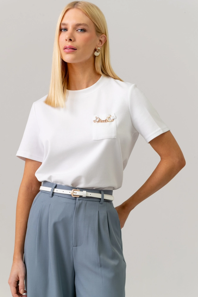 9038624 - Camiseta Daniele OFF-WHITE - Imagem 1
