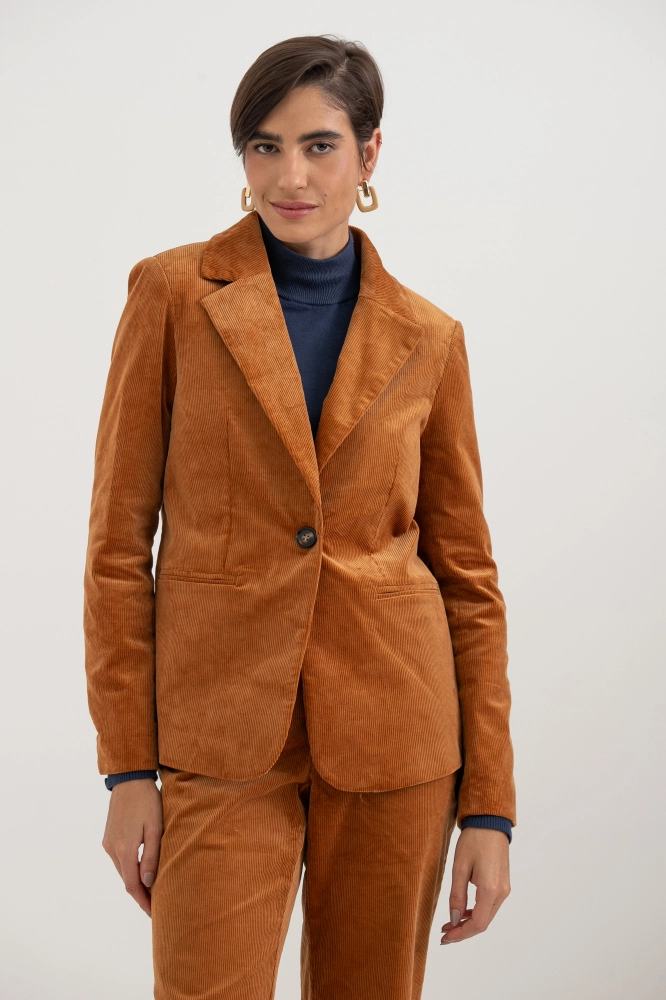 9038650 - Blazer De Veludo Cotelê CAMEL - Imagem 1