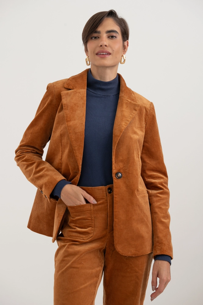 9038650 - Blazer De Veludo Cotelê CAMEL - Imagem 2