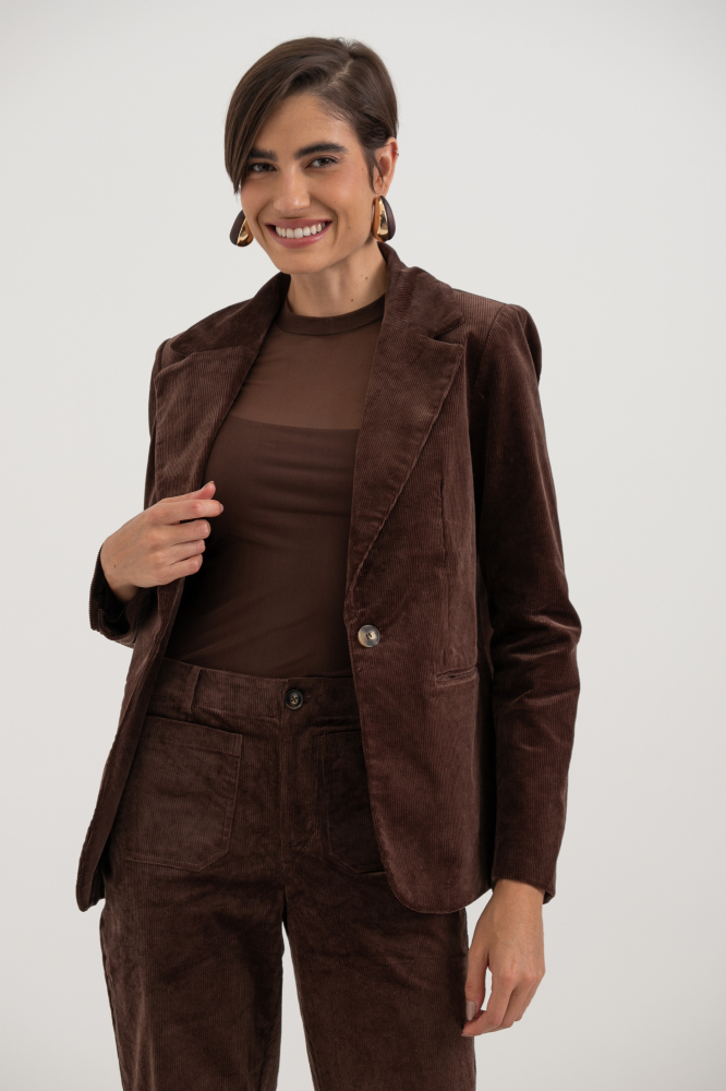 9038650 - Blazer De Veludo Cotelê MARROM 9038650 - Blazer De Veludo Cotelê MARROM