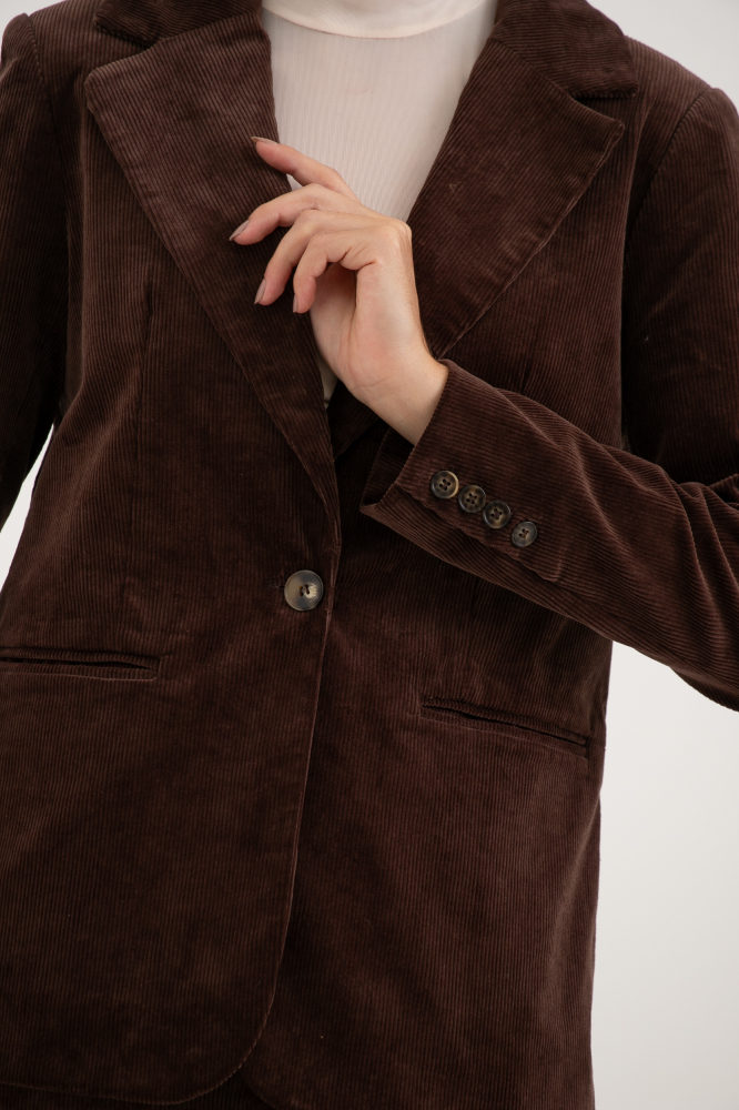 9038650 - Blazer De Veludo Cotelê MARROM 9038650 - Blazer De Veludo Cotelê MARROM