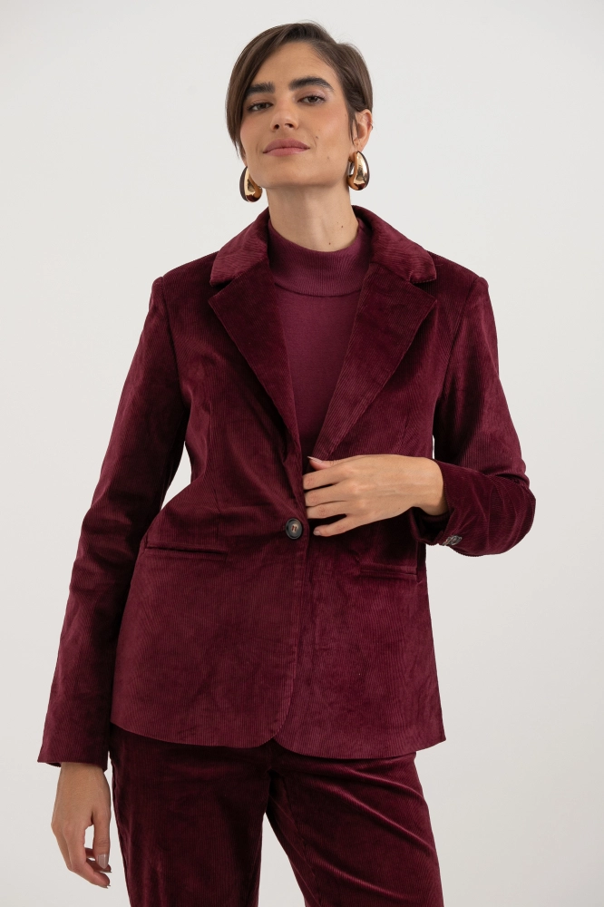 9038650 - Blazer De Veludo Cotelê VINHO 9038650 - Blazer De Veludo Cotelê VINHO - Imagem 1