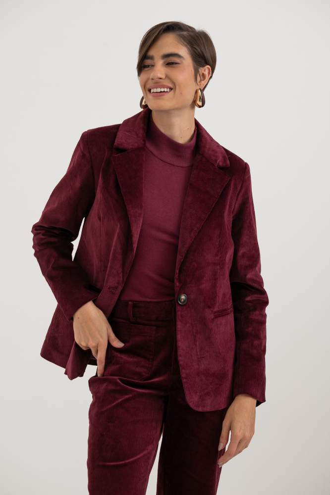 9038650 - Blazer De Veludo Cotelê VINHO 9038650 - Blazer De Veludo Cotelê VINHO