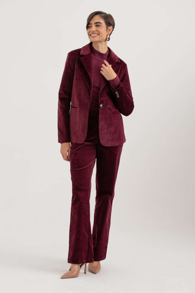 9038650 - Blazer De Veludo Cotelê VINHO 9038650 - Blazer De Veludo Cotelê VINHO