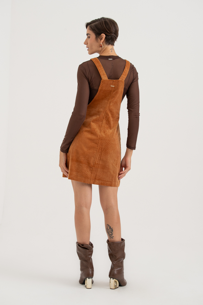 9038651 - Vestido Salopete Veludo CAMEL