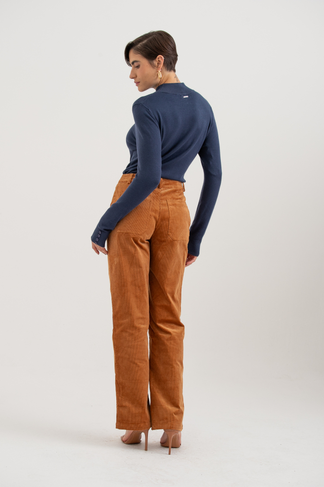 9038652 - Calça Flare Veludo Cotelê CAMEL