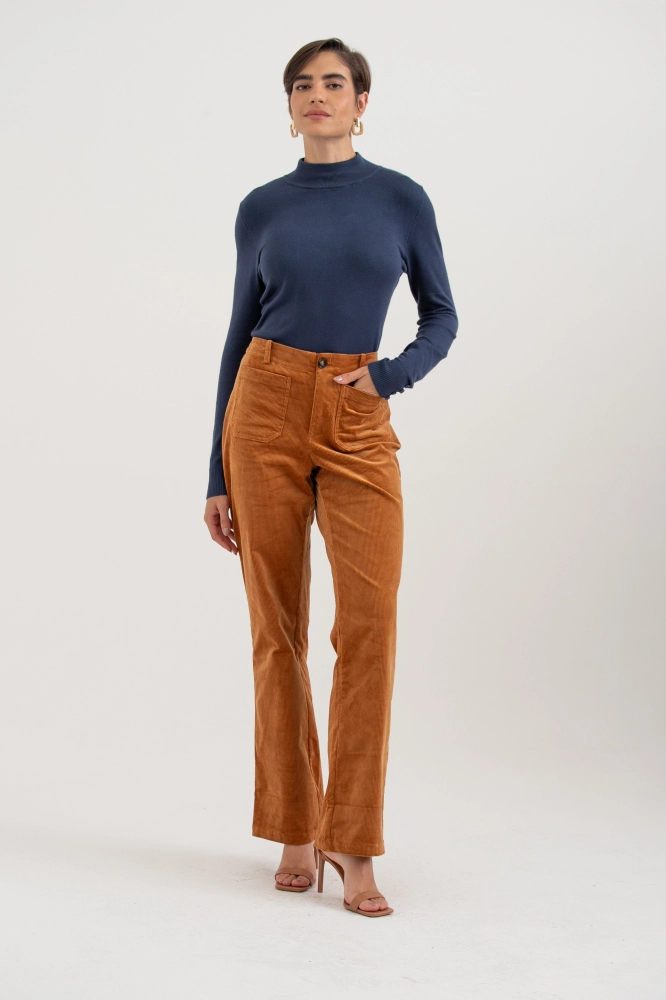 9038652 - Calça Flare Veludo Cotelê CAMEL 9038652 - Calça Flare Veludo Cotelê CAMEL - Imagem 1