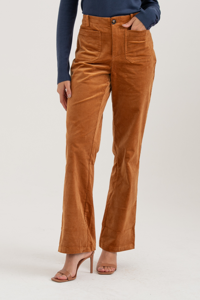 9038652 - Calça Flare Veludo Cotelê CAMEL