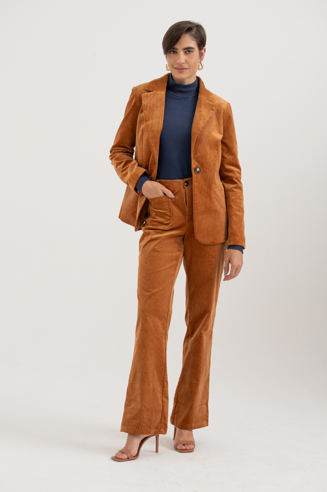 9038652 - Calça Flare Veludo Cotelê CAMEL