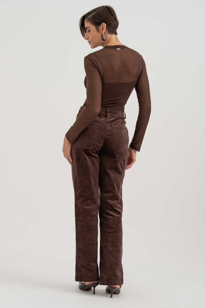 9038652 - Calça Flare Veludo Cotelê MARROM 9038652 - Calça Flare Veludo Cotelê MARROM