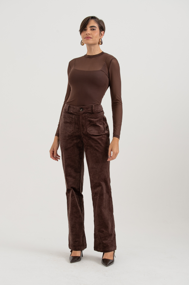9038652 - Calça Flare Veludo Cotelê MARROM 9038652 - Calça Flare Veludo Cotelê MARROM