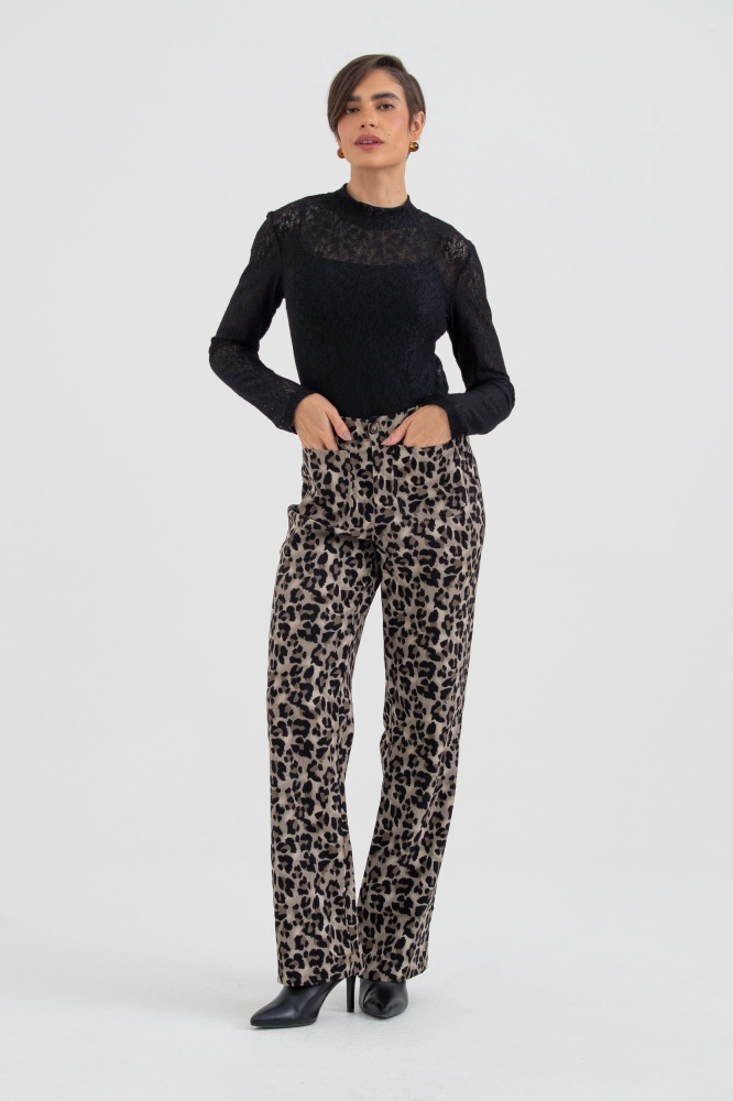 9038653 - Calça Veludo Cotelê Animal Print ONÇA - Imagem 1