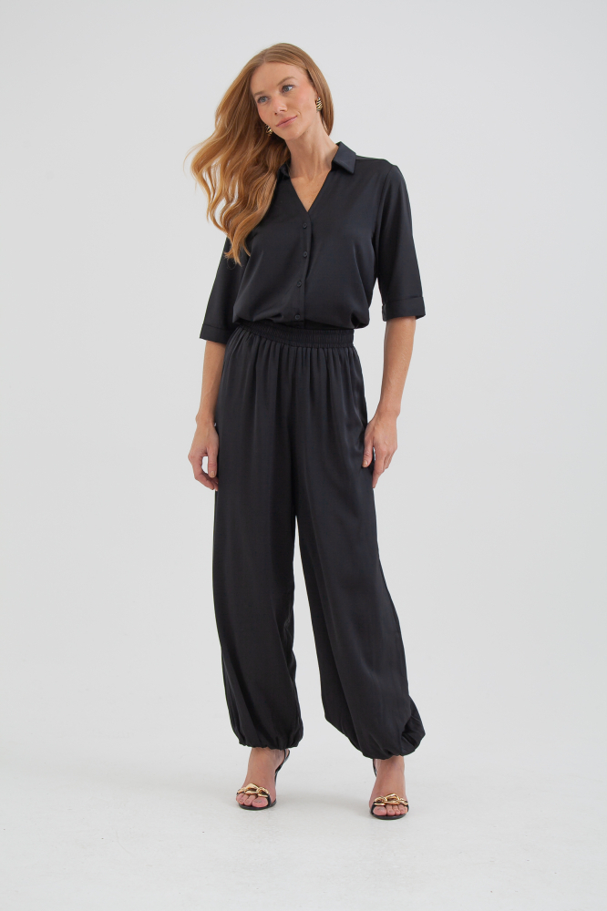 9038656 - Calça Aladim Com Barra De Elástico  PRETO