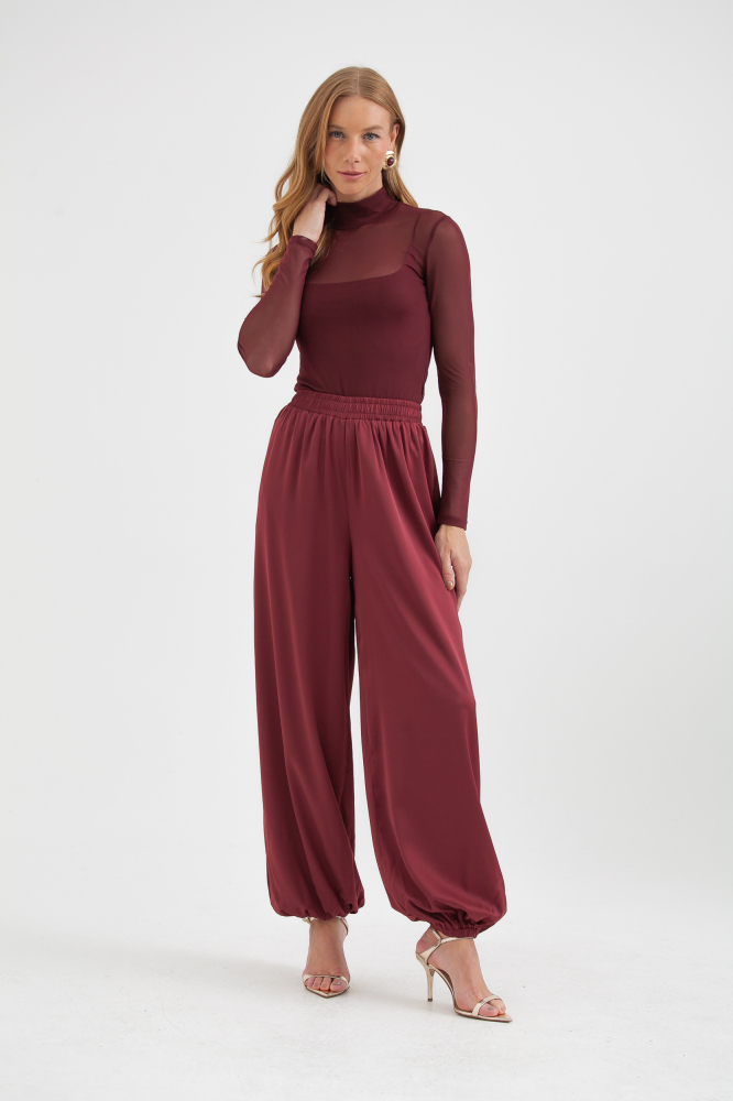 9038656 - Calça Aladim Com Barra De Elástico VINHO 9038656 - Calça Aladim Com Barra De Elástico VINHO