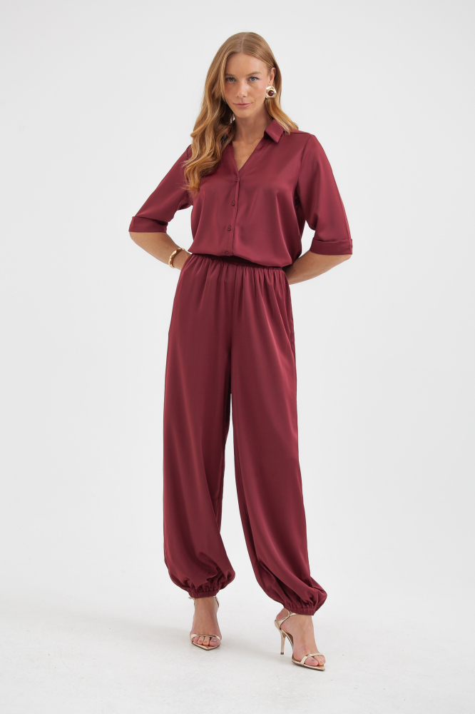 9038656 - Calça Aladim Com Barra De Elástico VINHO 9038656 - Calça Aladim Com Barra De Elástico VINHO