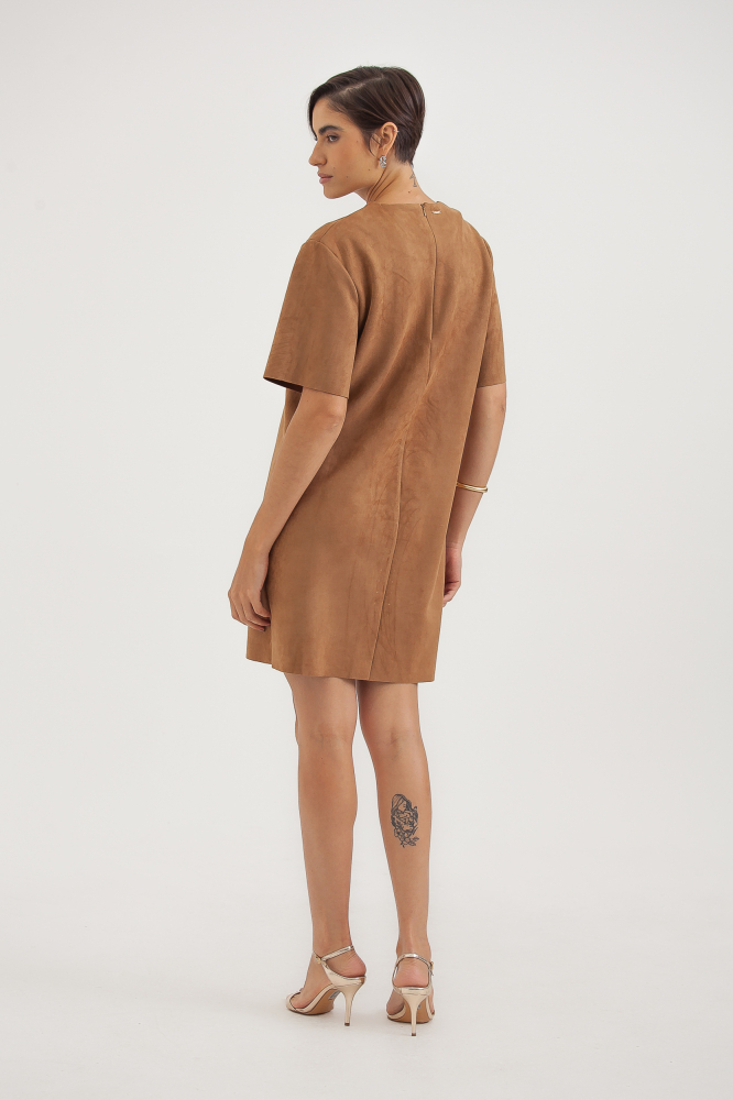 9038659 - Vestido Suede Tachas CARAMELO 9038659 - Vestido Suede Tachas CARAMELO