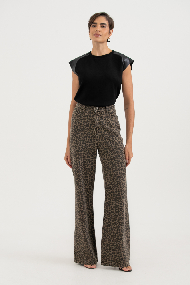 9038660 - Calça Sarja Animal Print LEOPARDO 9038660 - Calça Sarja Animal Print LEOPARDO