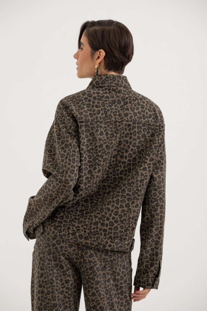 9038661 - Jaqueta Sarja Animal Print LEOPARDO 9038661 - Jaqueta Sarja Animal Print LEOPARDO