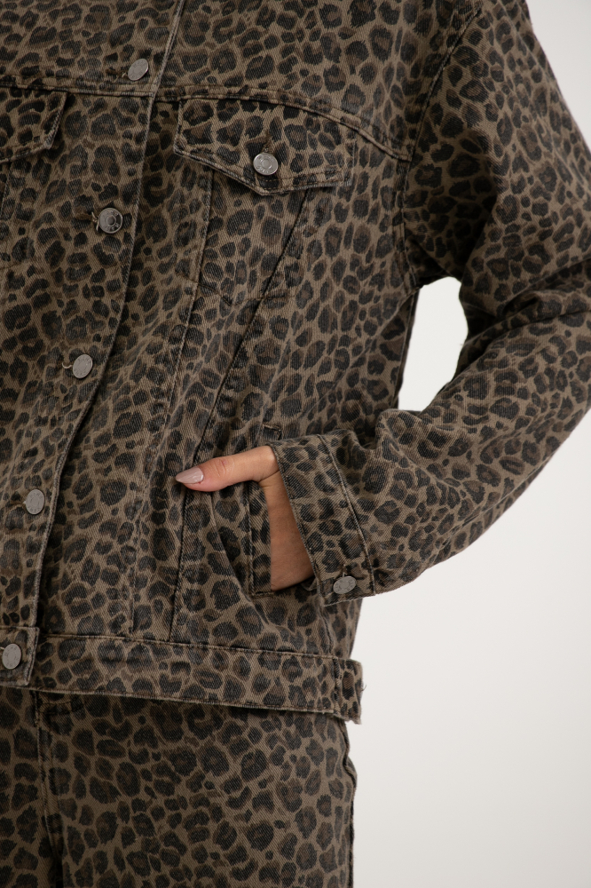 9038661 - Jaqueta Sarja Animal Print LEOPARDO 9038661 - Jaqueta Sarja Animal Print LEOPARDO