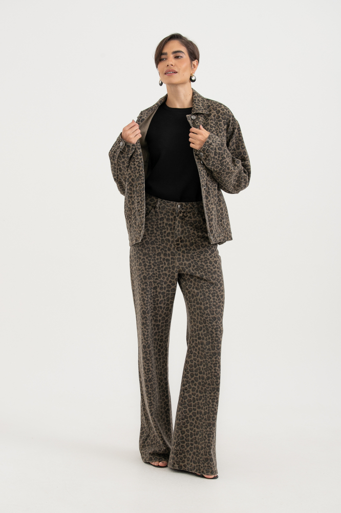 9038661 - Jaqueta Sarja Animal Print LEOPARDO 9038661 - Jaqueta Sarja Animal Print LEOPARDO