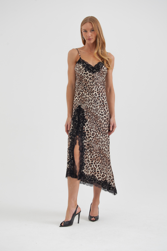 9038662 - Vestido Cetim Com Renda ONÇA 9038662 - Vestido Cetim Com Renda ONÇA
