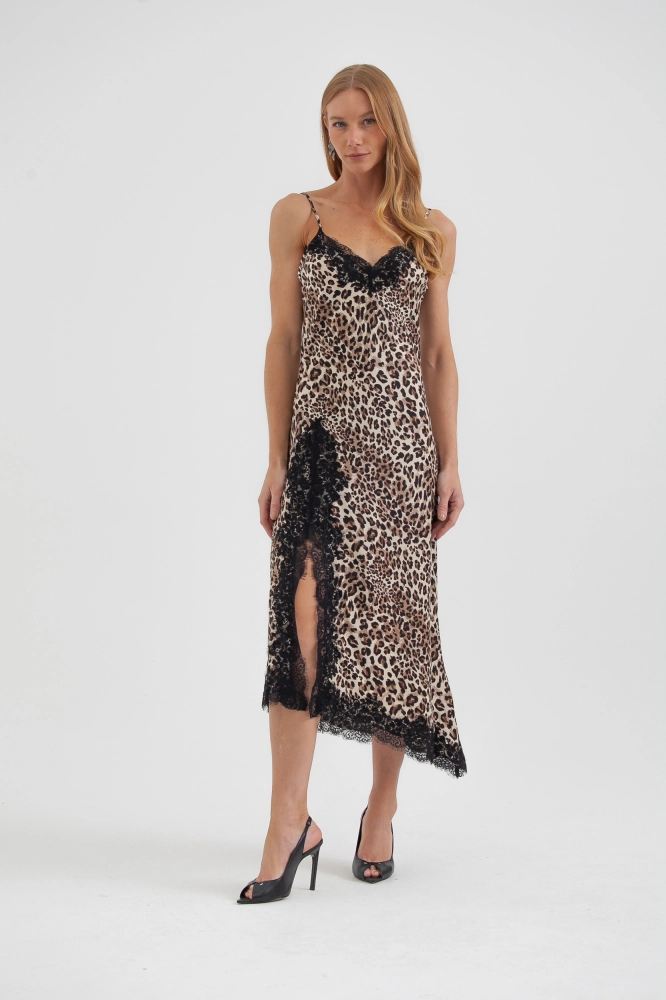 9038662 - Vestido Cetim Com Renda ONÇA 9038662 - Vestido Cetim Com Renda ONÇA - Imagem 1